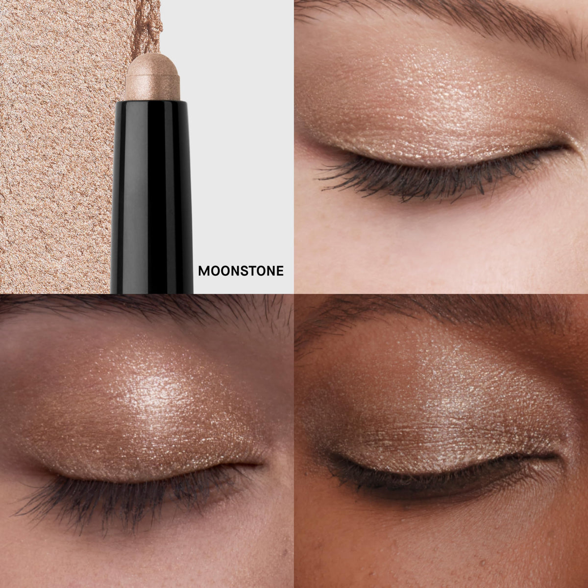 bobbi brown close-up of Moonstone stick tip reveals creamy texture for smooth glide
