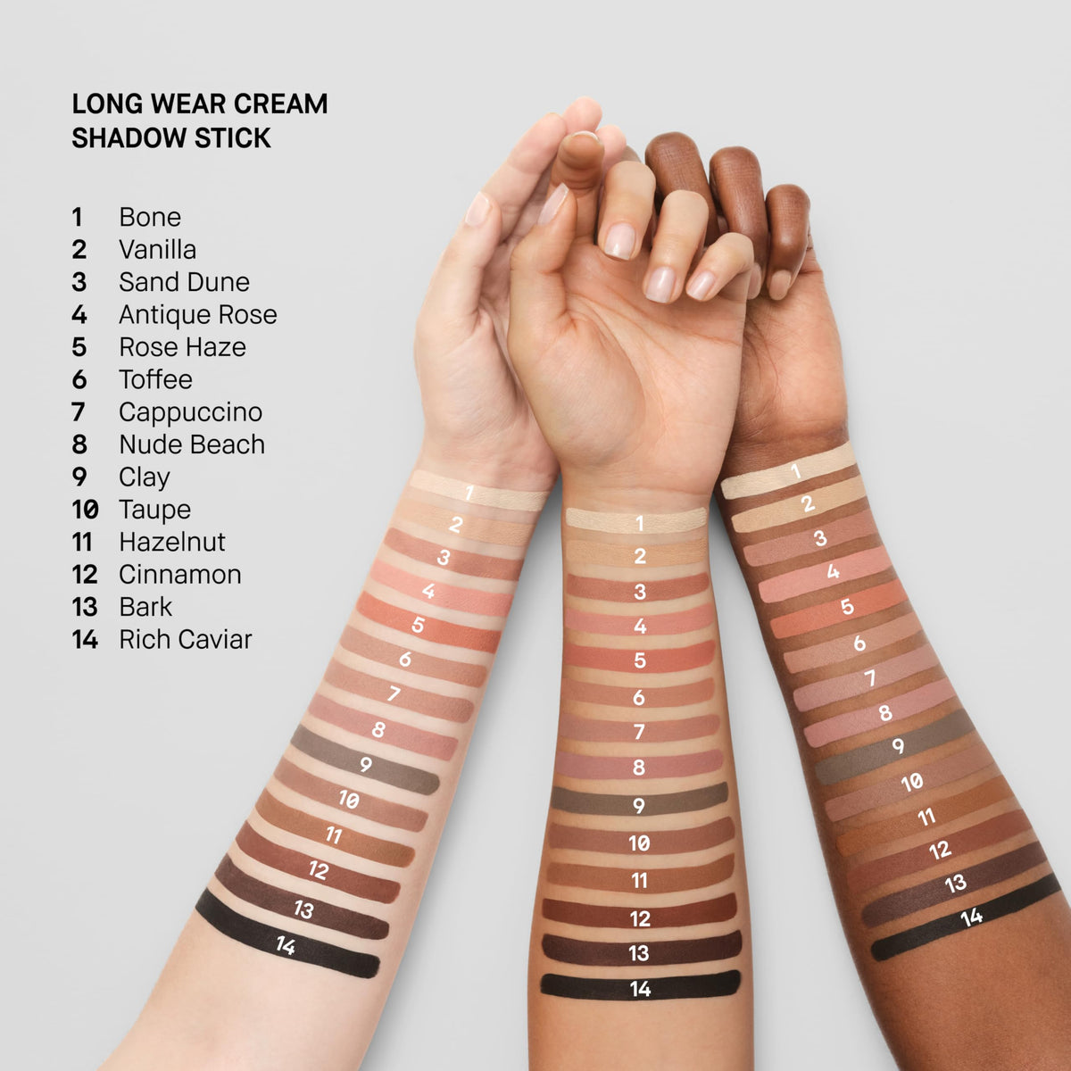 Bobbi Brown vanilla stick held in fingers showing travel-friendly size and portability