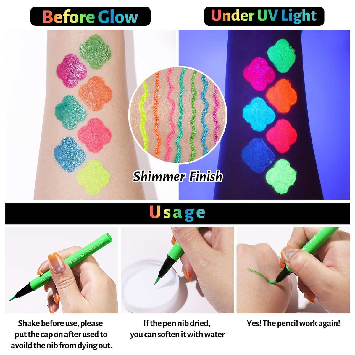 BOBISUKA color swatches on arm showing vivid payoff and shimmer