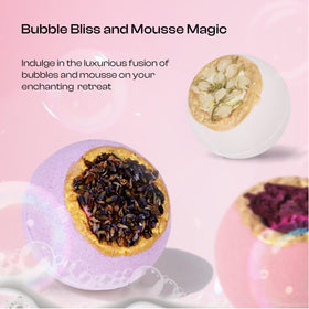 BoboSweeTree bath bomb fizzing in tub demonstrating relaxing aromatherapy soak benefit
