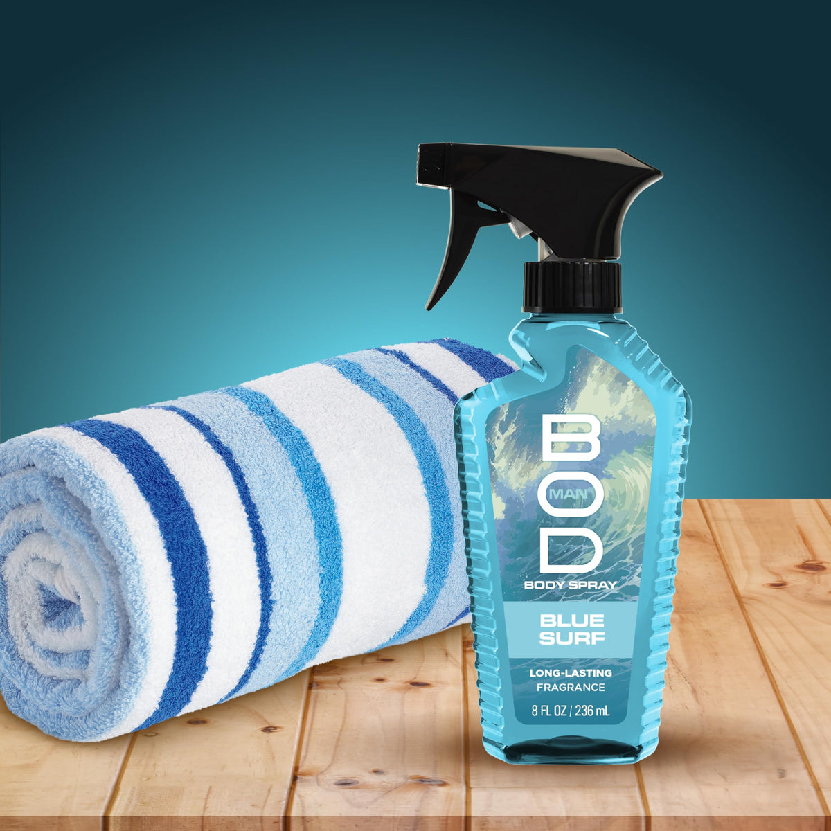 BOD man spray in use on neck showing simple application and daily freshness