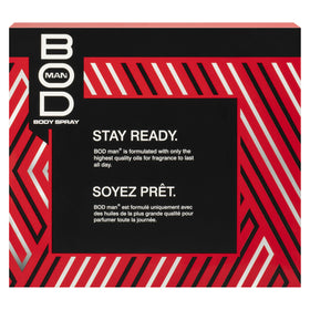 BOD man fragrance detail close-up highlighting spray nozzle and label clarity