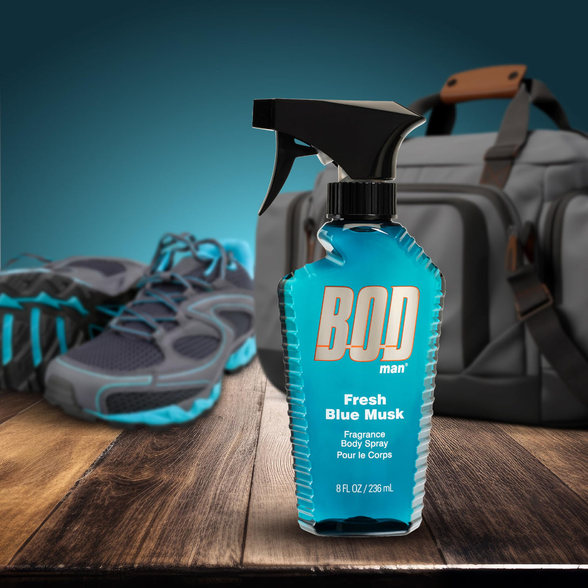 BOD man label close-up highlighting woody notes and long-lasting musk