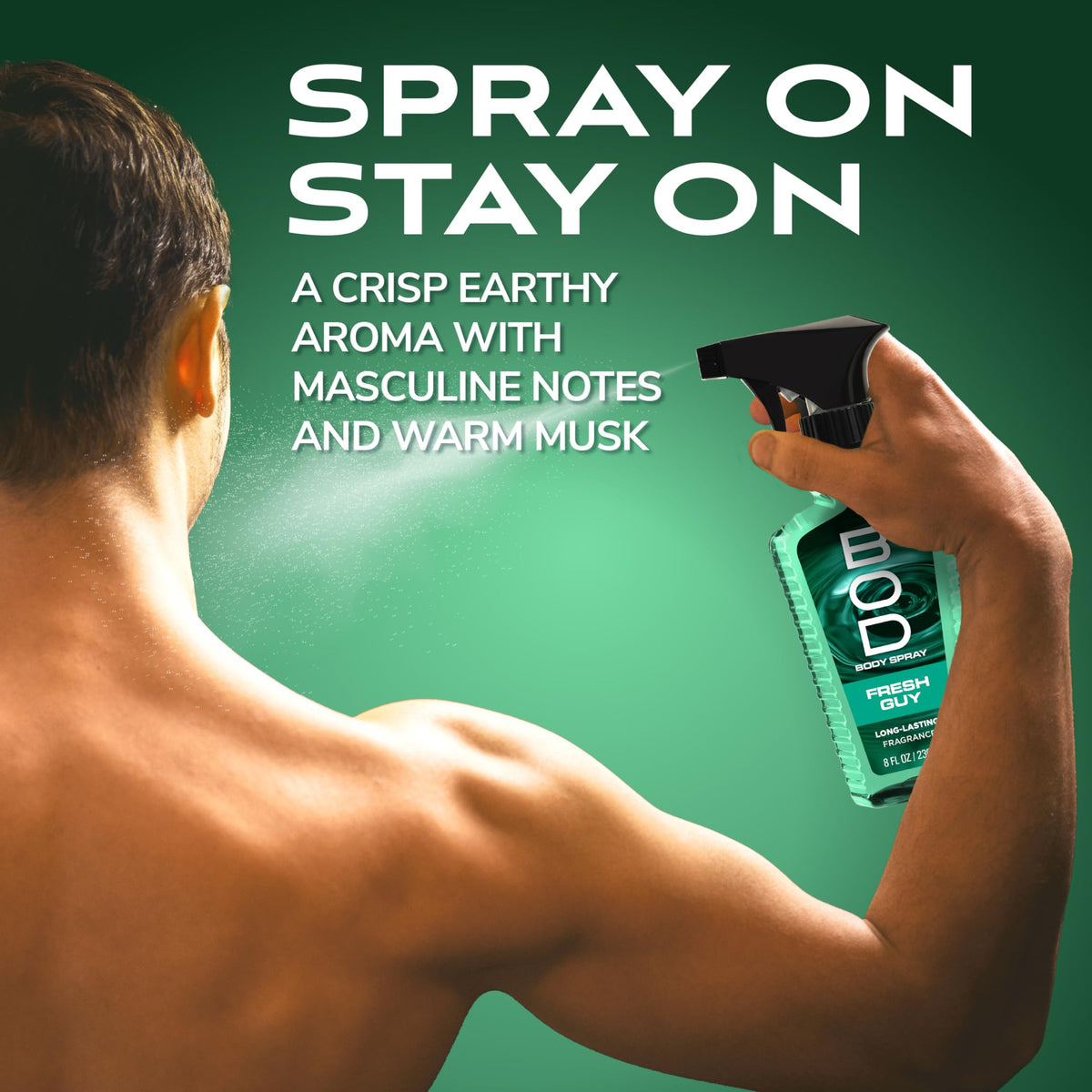 BOD man bottle in hand to show 8 fl oz size for portability