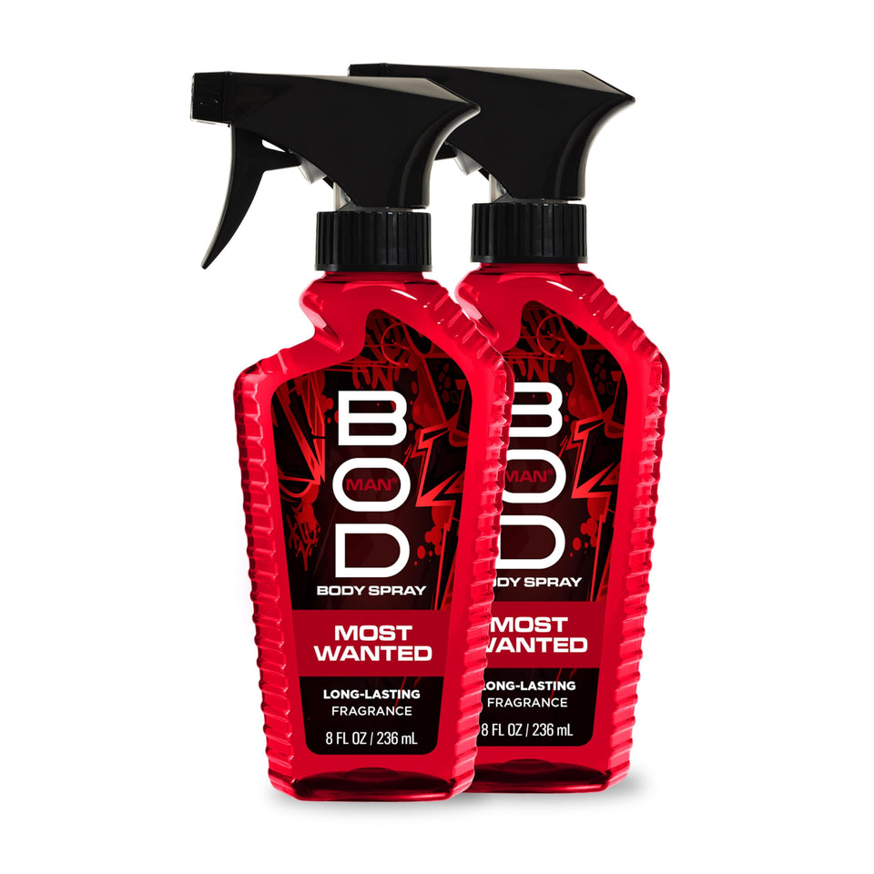 BOD man front packaging showing Most Wanted can and confident appeal