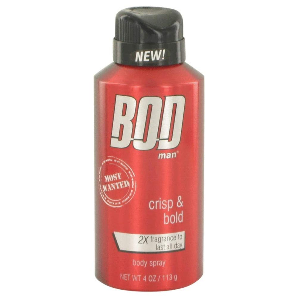 BOD man most wanted front packaging showing bottle and label, projects confidence