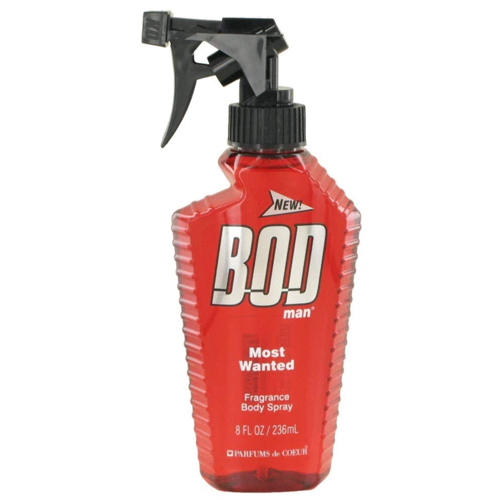 BOD man most wanted spray in use on wrist with natural light, showcases lasting scent