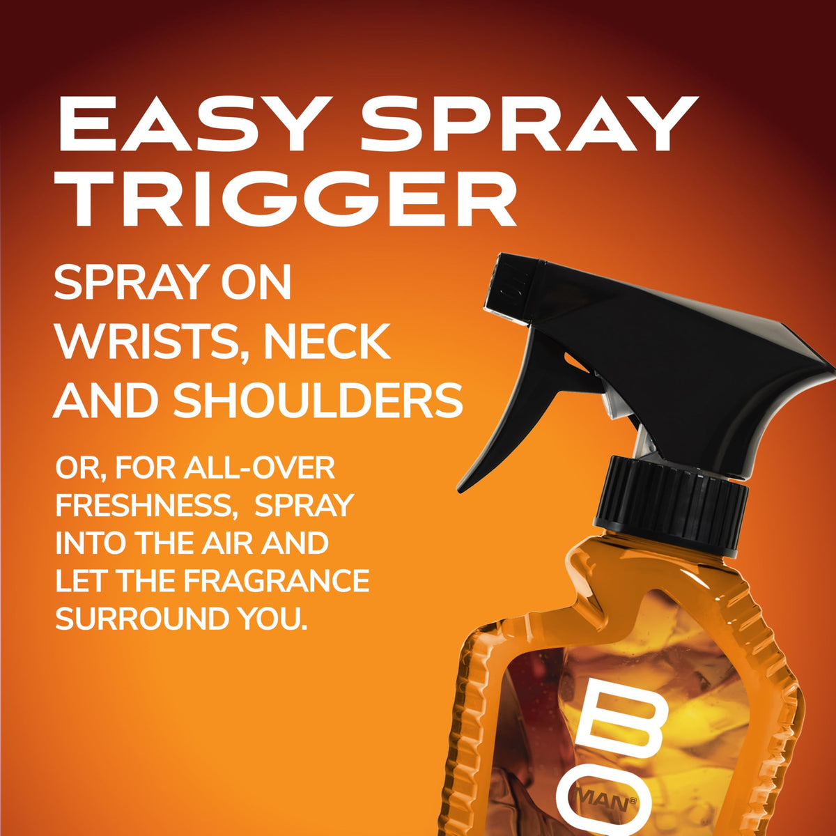 BOD Man Reserve spray mist in use giving even coverage and instant freshness