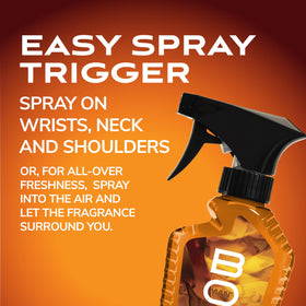 BOD Man Reserve spray mist in use giving even coverage and instant freshness