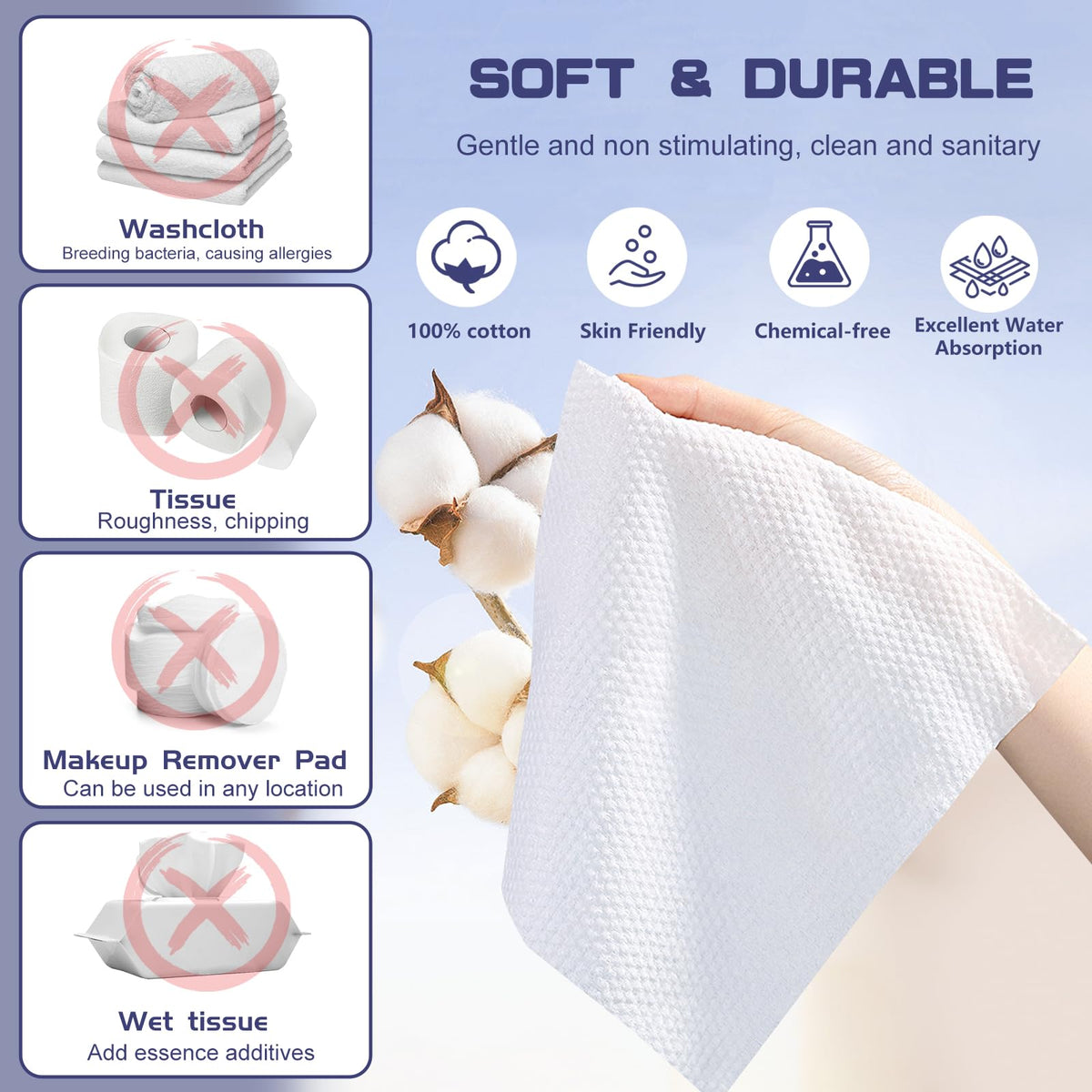 BODFPPC wet towel removing makeup gently and effectively