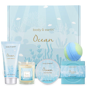 BODY & EARTH front packaging showing gift box and contents with elegant presentation