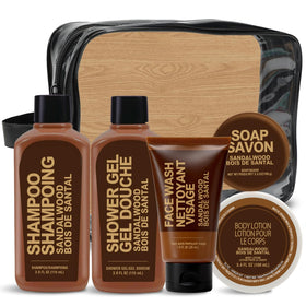 BODY & EARTH front packaging showing six-piece travel set and gift-ready presentation