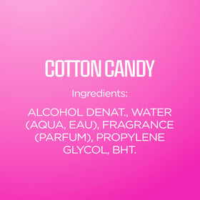 Body Fantasies Cotton Candy styled with spun sugar and vanilla for the gourmand fragrance profile