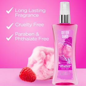 Body Fantasies cotton candy lifestyle bag shot placed inside a purse for everyday convenience