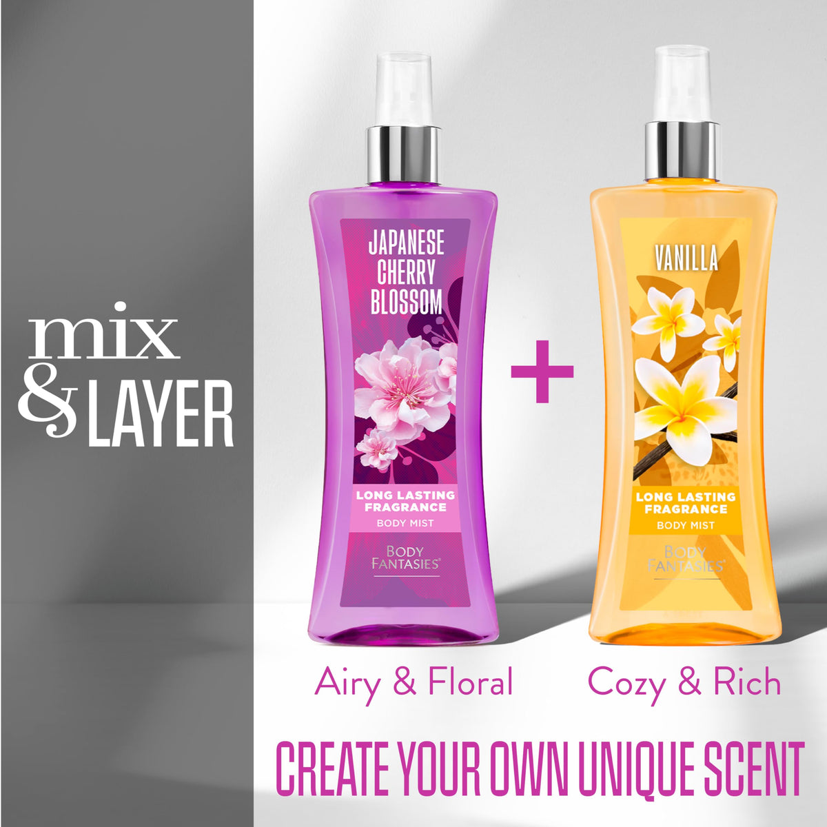 Body Fantasies held in hand to show 8 fl oz size for portability