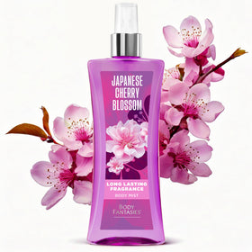 Body Fantasies mist on skin illustrating quick absorption and lingering scent