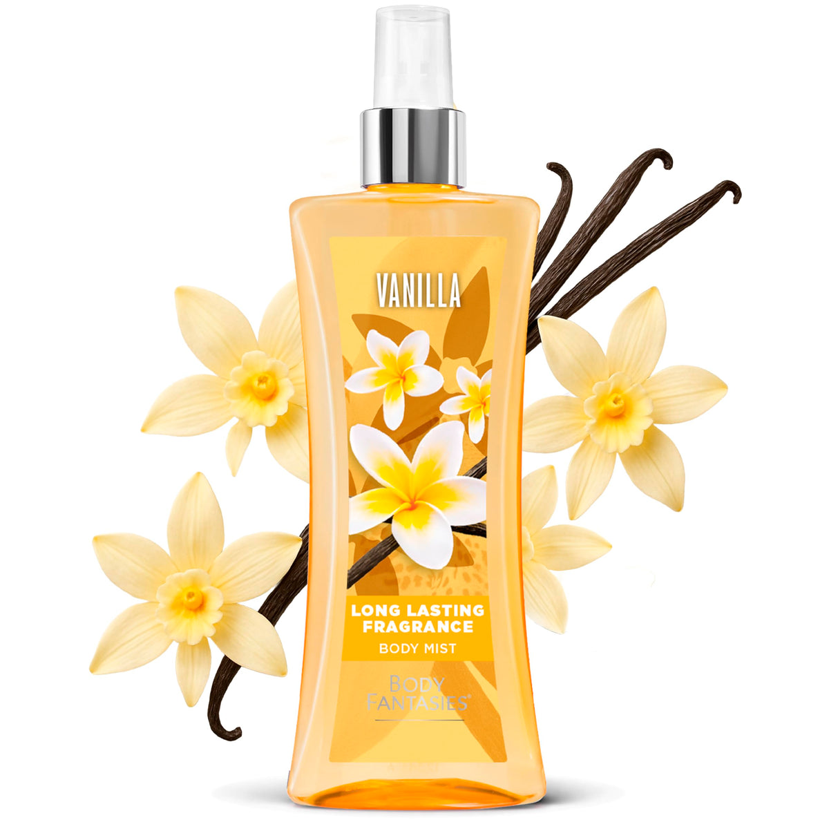 Body Fantasies label close-up showing scent notes and quality fragrance oils