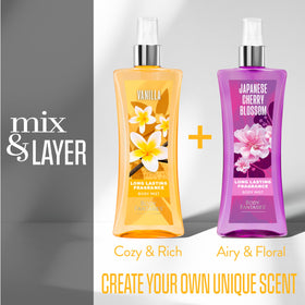Body Fantasies two-pack display offering spare bottle for home and on-the-go