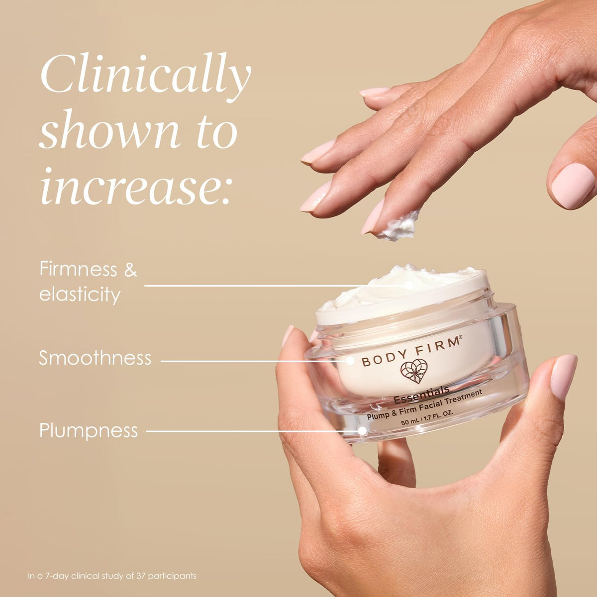 BODY FIRM whipped cream texture close-up highlighting lightweight hydration