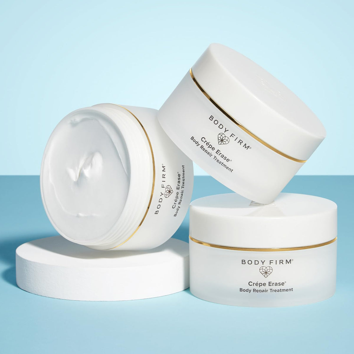 Body Firm used on décolleté to highlight improved firmness and softer-looking skin