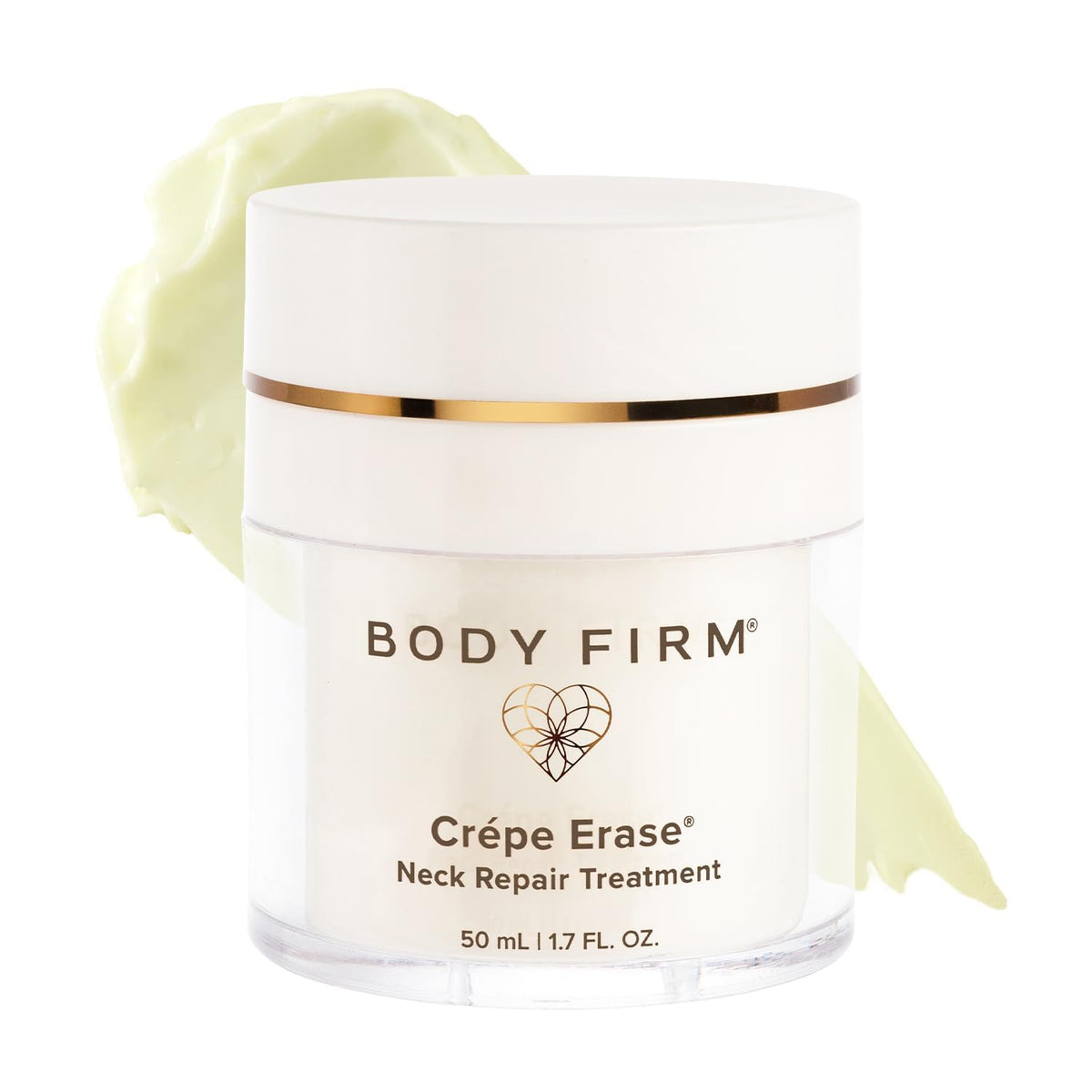 BODY FIRM jar front view showing label and compact 1.7 fl oz size, highlights portability