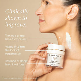 BODY FIRM open jar with cream visible, demonstrating rich moisturizing formula