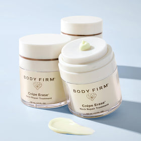 BODY FIRM packaging label close-up showing ingredient callouts and product name