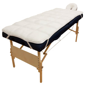 Body Linen front view showing full pad on massage table for comfortable treatments