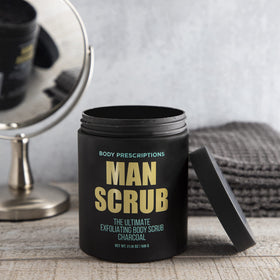 Body Prescriptions jar being used in shower demonstrating easy application