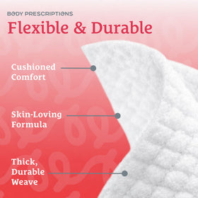 Body Prescriptions close-up of wipe fibers demonstrating gentle exfoliating texture and effectiveness