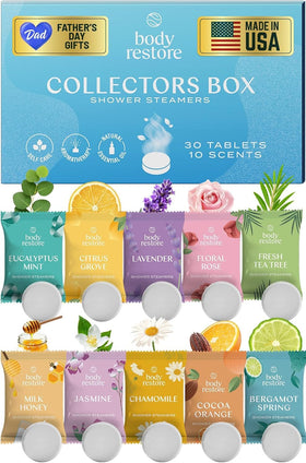 Body Restore collectors box front view showing premium gift packaging and variety