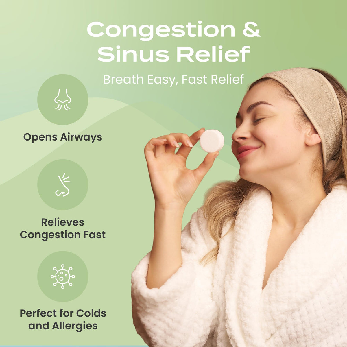 Body Restore steamer fizzing in shower producing soothing aromatic steam
