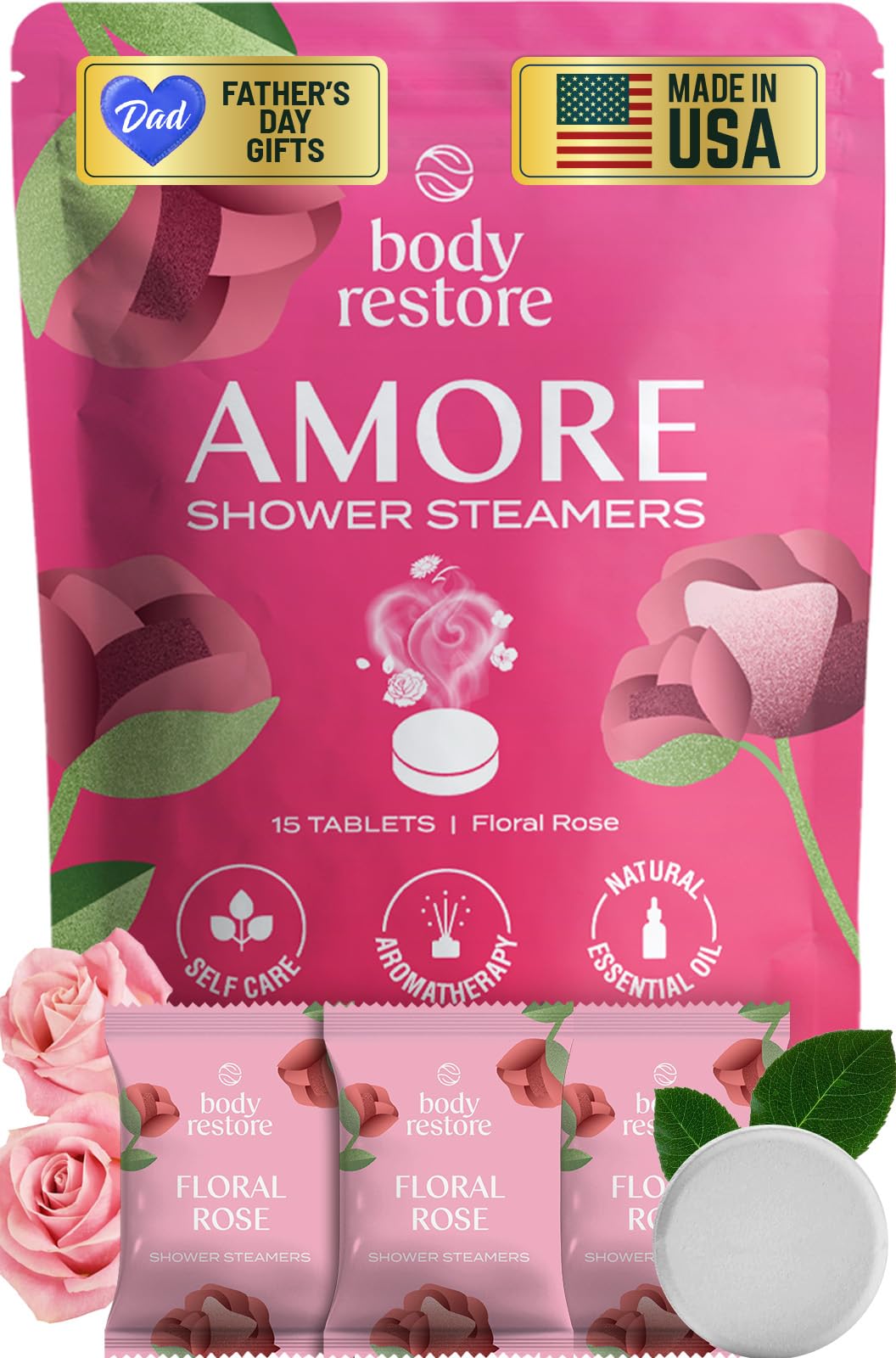 Body Restore front packaging showing 15-pack and gift-ready presentation benefit