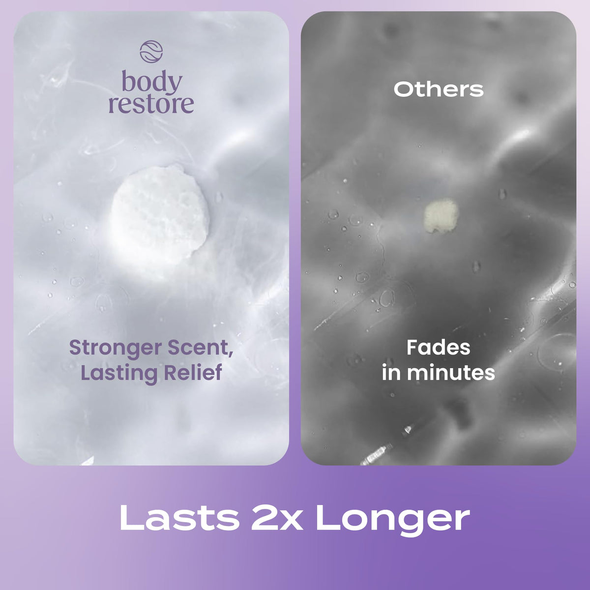 Body Restore in-shower use with steamer releasing steam-enhanced aroma benefit