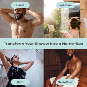 Body Restore steamers staged in a modern bathroom lifestyle scene for daily self care use