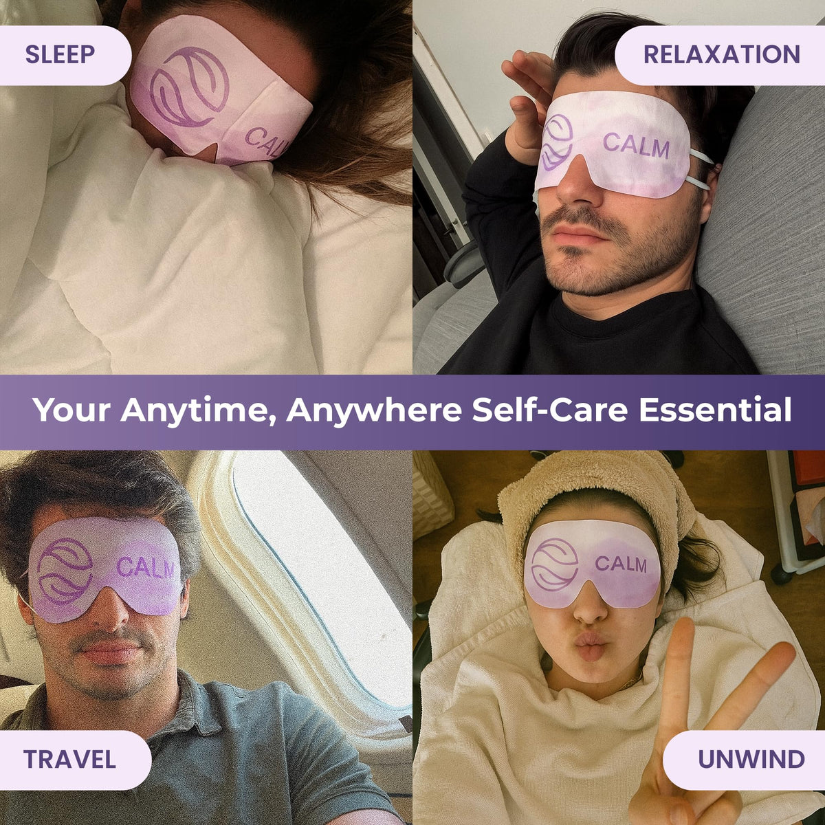 Body Restore mask held in hand showing scale and portable single-use convenience
