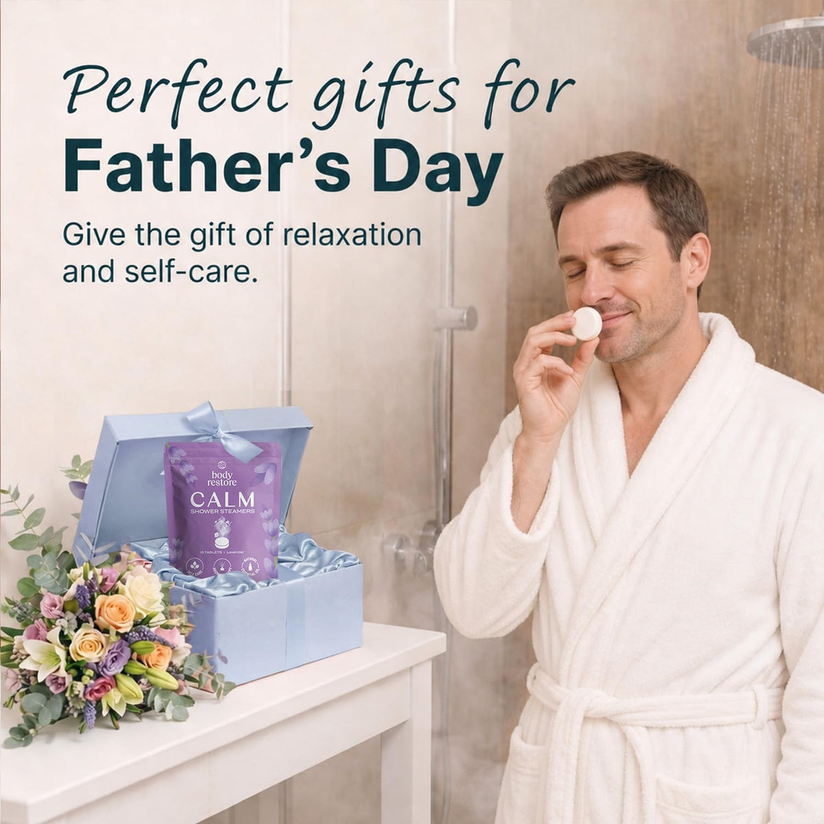 Body Restore single steamer close-up revealing texture and strong lavender scent benefit