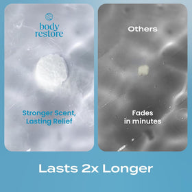 Body Restore tablet in hand for scale, illustrating compact travel-friendly size