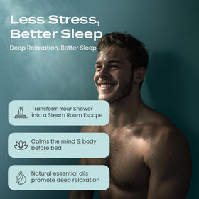 Body Restore tablets placed on a shower shelf illustrating recommended placement and safety