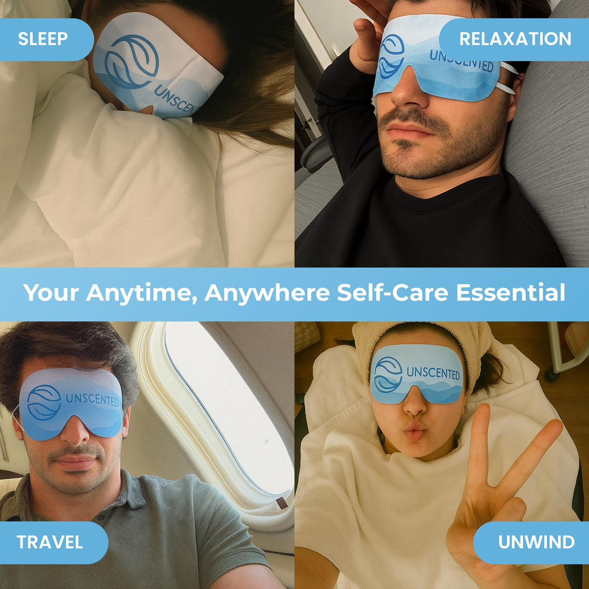 Travel pouch with Body Restore mask showing portability and convenience benefit