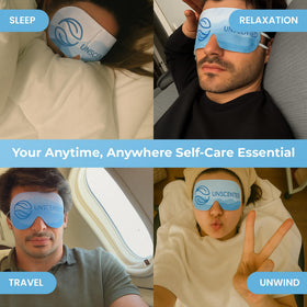 Travel pouch with Body Restore mask showing portability and convenience benefit