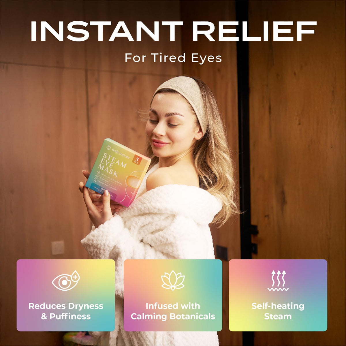 Body Restore masks packed inside travel kit demonstrating portability for trips and work