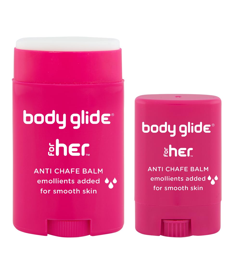 BodyGlide For Her front packaging showing balm size and benefits