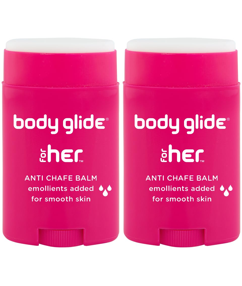 BodyGlide For Her front stick showing label and compact design benefit portability