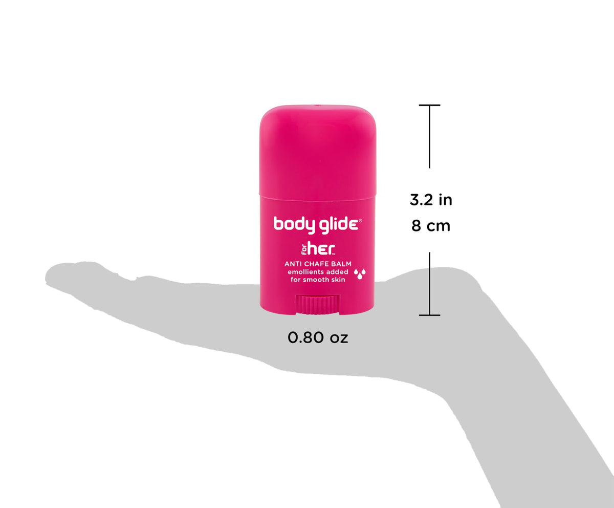 BodyGlide For Her texture swiped on skin demonstrating non-greasy protection