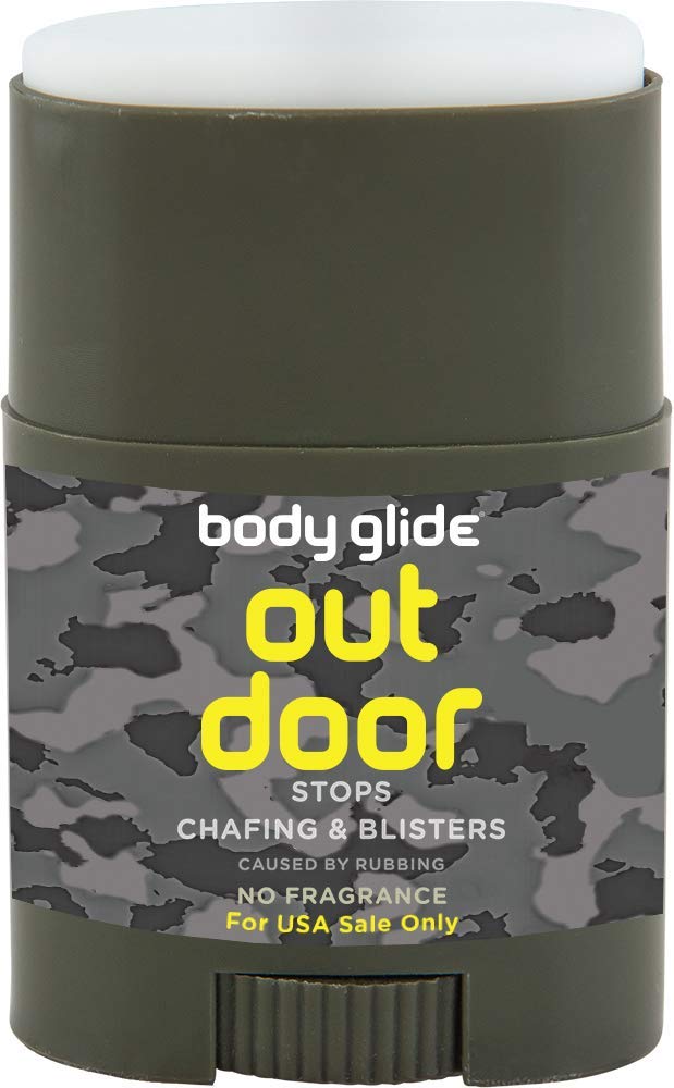 BodyGlide stick front view showing compact travel-friendly anti-chafe protection
