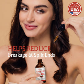 Massage of BodyJ4You rosehip oil on nails and cuticles to restore moisture