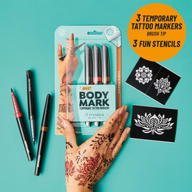 BIC BodyMark henna-style design on forearm demonstrating temporary body art effect
