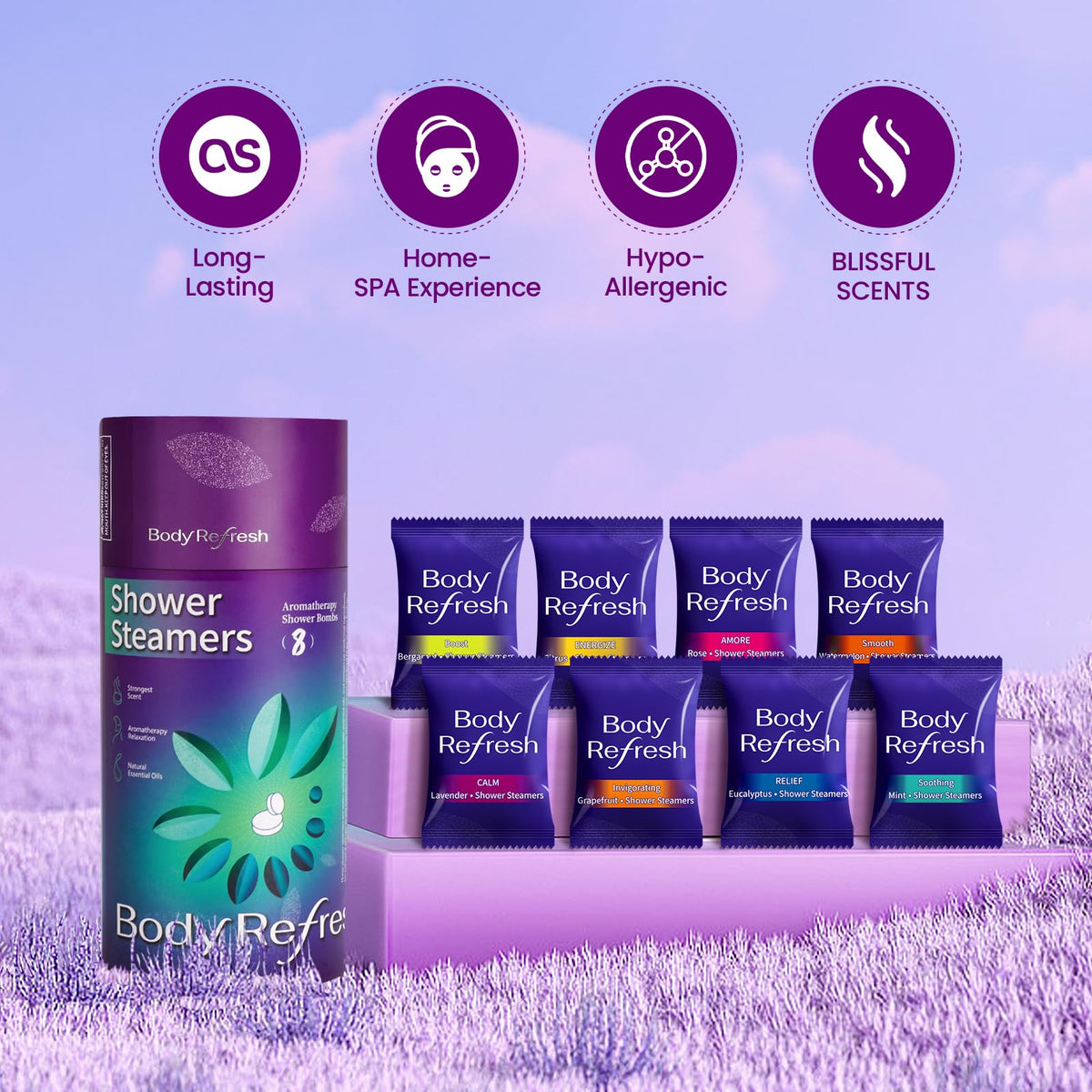 BodyRefresh single steamer close-up displaying texture and concentrated essential oils