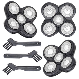 BOEEA front packaging showing three five-blade replacement heads and benefits